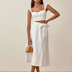 Reformation Clyde Two Piece White NWT